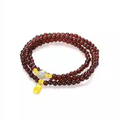 【S925纯银|福气满满】 七七银饰 时来运转 纳福珠串新中式国风高级感 本命年转运气质百搭  三圈叠戴天然 玛瑙 手串 男女同款情侣款