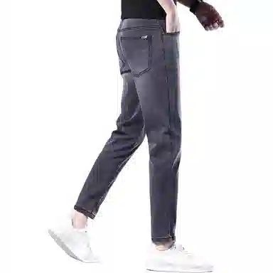 炳盛 薄款九分修身小脚韩版百搭弹力牛仔裤 男女同款