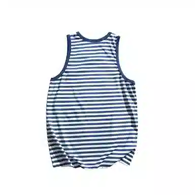 大格子与黑猫 复古条纹运动无袖背心 男款