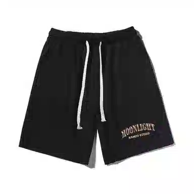 乱步 美式潮牌宽松卷边慵懒运动风五分设计个性英文印花休闲短裤 男女同款