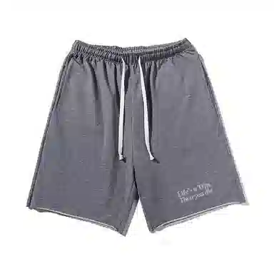 乱步 基础个性印花宽松时尚百搭简约休闲短裤 男女同款