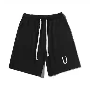 乱步 美式潮牌舒适宽松运动字母印花五分裤休闲短裤 男女同款