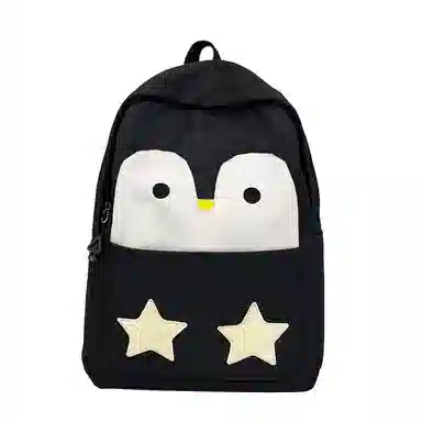 普乐威 学院风可爱卡通企鹅小清新初中高中学生旅游轻便 尼龙 双肩包 女款 多色