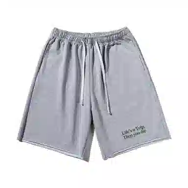 乱步 基础个性印花宽松时尚百搭简约休闲短裤 男女同款