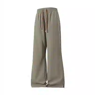 顶峰保罗 冰丝透气凉感速干纯色舒适直筒长裤无性别主义潮牌宽松小众百搭运动阔腿休闲裤 男女同款