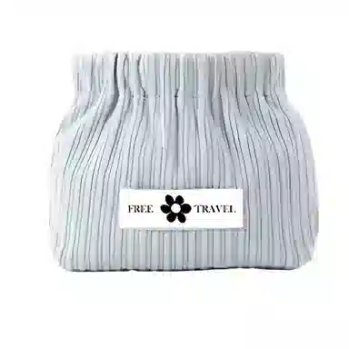 馨枕居 便携灯芯绒收纳小包大容量随身外出简约化妆包自动闭合弹片口红包