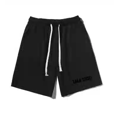 乱步 美式潮牌宽松卷边慵懒运动五分设计时尚英文印花休闲短裤 男女同款