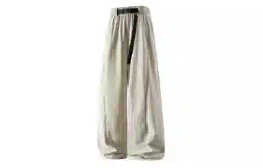 大卫贝肯 简约纯色垂感顺滑拖地凉感透气宽松阔腿长裤系带速干冰丝休闲裤 男女同款