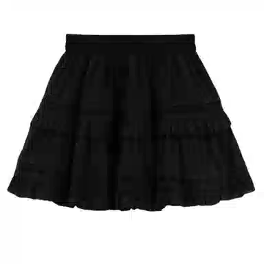 兰缪 松紧腰蛋糕裙高腰收腹时尚有型显腿长双层防走光休闲短裙 女款