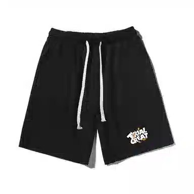 乱步 字母印花美式重磅宽松透气休闲短裤 男女同款