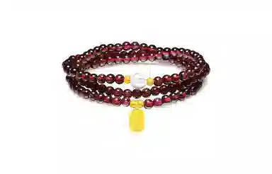 百利金 招财牌三层叠戴 国潮复古新中式财源滚滚平安纳福精致轻奢气质百搭小众设计转运珠手饰 琉璃 玉石手串 男女同款情侣款