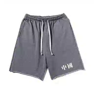 乱步 重磅字母印花宽松百搭透气吸汗运动风休闲短裤 男女同款