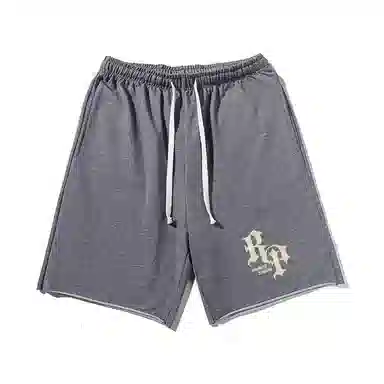 乱步 美式潮牌宽松卷边慵懒运动五分设计小众创意字母印花休闲短裤 男女同款