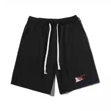 乱步 基础时尚眼部图案宽松透气美式休闲短裤 男女同款