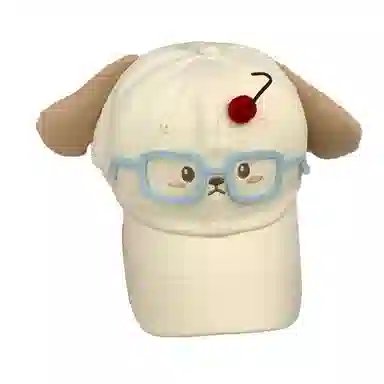 祎步康 创意眼镜樱桃小熊耳朵卡通可爱甜美少女 棉 鸭舌帽 女款