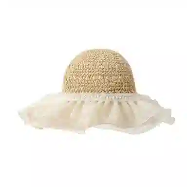 祎步康 蕾丝防晒 草编 渔夫帽 女款