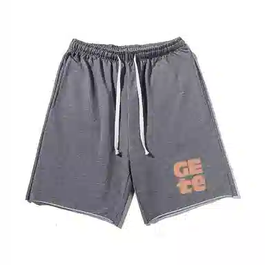 乱步 美式简约字母印花宽松透气运动百搭休闲短裤 男女同款