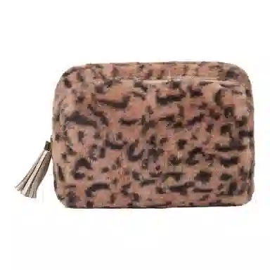 馨枕居 豹纹毛绒化妆包大容量收纳高级感化妆工具收纳包洗漱包袋