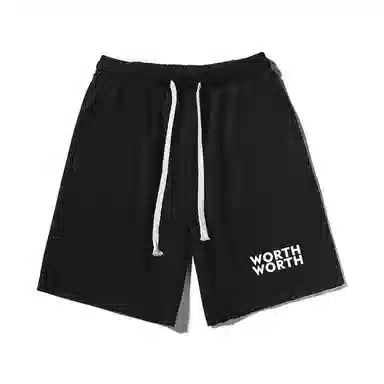 乱步 美式潮牌宽松卷边慵懒运动风五分设计时尚潮流字母印花休闲短裤 男女同款