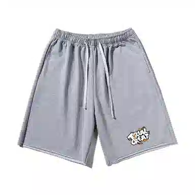 乱步 字母印花美式重磅宽松透气休闲短裤 男女同款