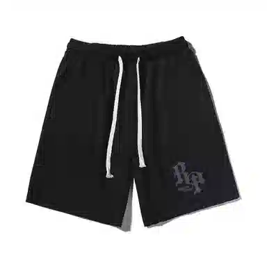 乱步 美式潮牌宽松卷边慵懒运动五分设计小众创意字母印花休闲短裤 男女同款