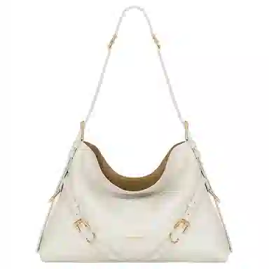 纪梵希 品牌徽标 小牛皮 单肩包 中号 女款 象牙白