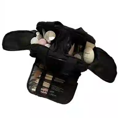 馨枕居 韩版双宽开口化妆包大容量分区便携式女高颜值旅行洗 漱收纳包