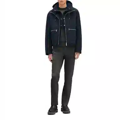 Hermes Detachable Hood Zip Jacket Navy