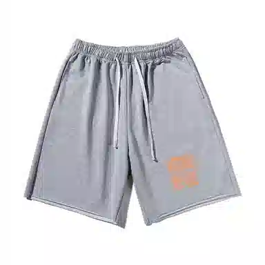 乱步 美式简约字母印花宽松透气运动百搭休闲短裤 男女同款