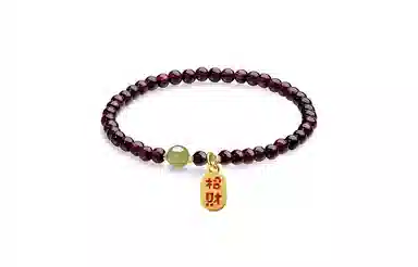 百利金 招财平安牌 吉祥纳福如意顺遂国潮复古新中式简约精致气质百搭小众设计转运珠 琉璃 玉石手串 男女同款情侣款