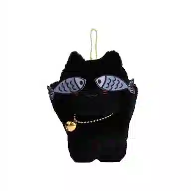 祎步康 害羞猫可爱调皮猫鱼潮流 毛绒 挂件 男女同款情侣款