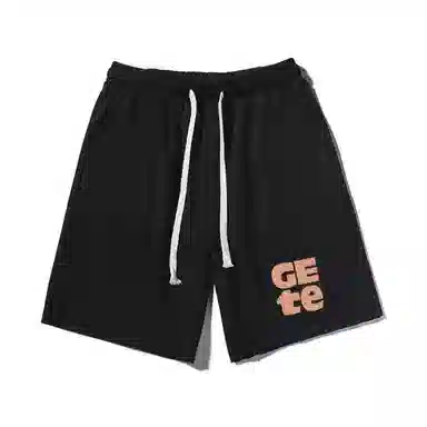 乱步 美式简约字母印花宽松透气运动百搭休闲短裤 男女同款