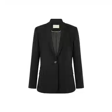 美洋 斜纹青果领垫肩纯色常规长袖通勤西装 女款