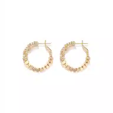 韵系 圈圈 金属风 铜镀金 耳环 女款