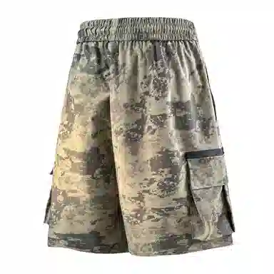 兰缪 美式日系复古百搭运动高街风简约基础款设计印花日常户外通勤山系宽松清爽透气潮流柔软垂感直筒系带休闲短裤 男女同款