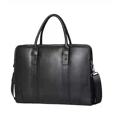 PESASRIE Business Leather Briefcase Black