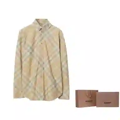 Burberry Checked Collar Shirt Brown