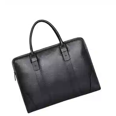 PESASRIE Business Leather Briefcase Black