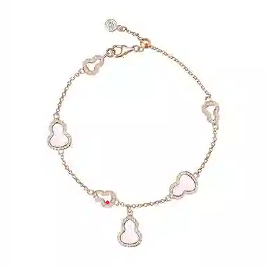 【福禄满满】 星珍思 星光葫芦镶锆小众爆闪显白玫瑰金色几何通勤贵气感穿搭好运 合金 手链 女款