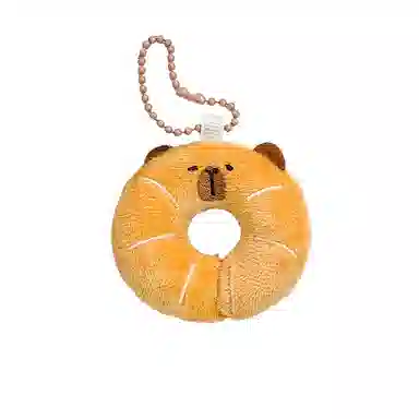 卡皮巴拉小黄豚 卡皮巴拉面包玩偶钥匙扣可爱公仔包包背包挂饰 毛绒 挂件 男女同款情侣款