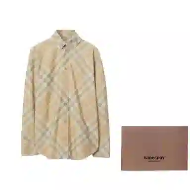 Burberry Checked Collar Shirt Brown