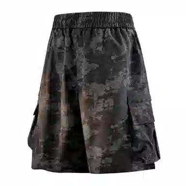 兰缪 美式日系复古百搭运动高街风简约基础款设计印花日常户外通勤山系宽松清爽透气潮流柔软垂感直筒系带休闲短裤 男女同款