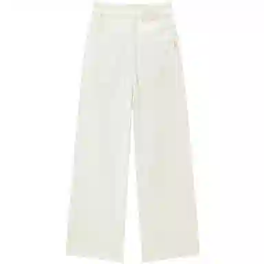 太平鸟 纯色口袋高腰直筒牛仔裤 女款