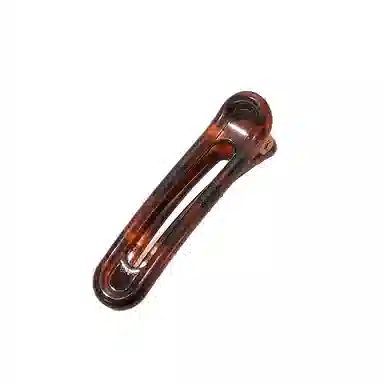 如花梦 鸭嘴豹纹气质带齿防滑后脑勺盘发一字 树脂 发夹 女款