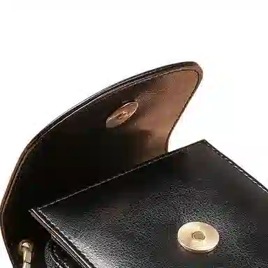 歌若拉 简约多隔层 牛皮 斜挎手机包 迷你 女款 酒红色/棕色/柠檬黄/孔雀蓝/黑色