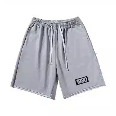 乱步 潮牌美式运动慵懒宽松卷边五分设计感印花休闲短裤 男女同款