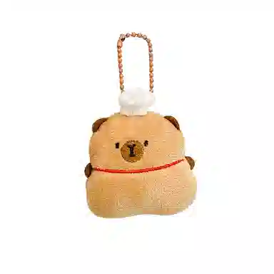 卡皮巴拉小黄豚 卡皮巴拉面包玩偶钥匙扣可爱公仔包包挂背包挂饰 毛绒 挂件 男女同款情侣款