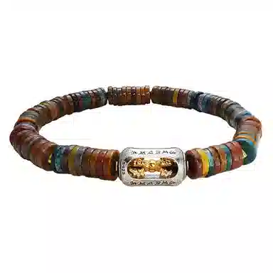 乃瑭 四面金刚杵转动吉祥好运上岸佑福红运当头通勤百搭天然 玛瑙 手串 男女同款情侣款