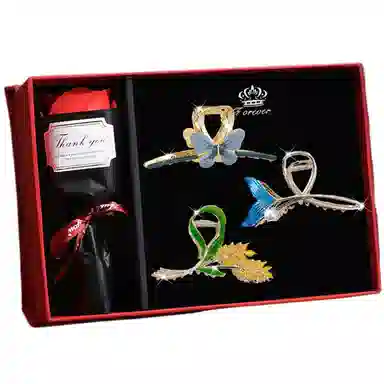 妖娆猫 清新优雅春夏通勤礼盒 合金 发夹 女款