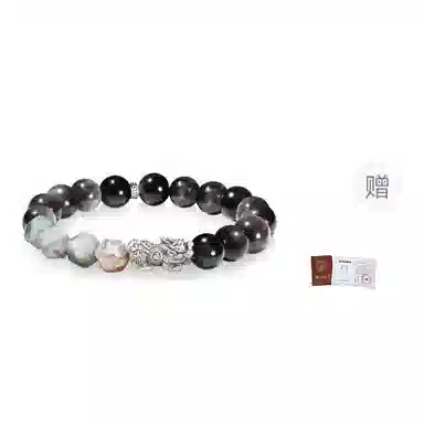【限量赠·最佳爸爸证|S999足银高品质】 金师傅 貔貅串珠 招财纳福时来运转 新中式国潮复古百搭高级#好运 黑曜石 手串 男女同款情侣款